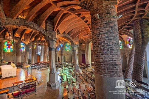 Barcelona The Guell Colony Gaudi Crypt